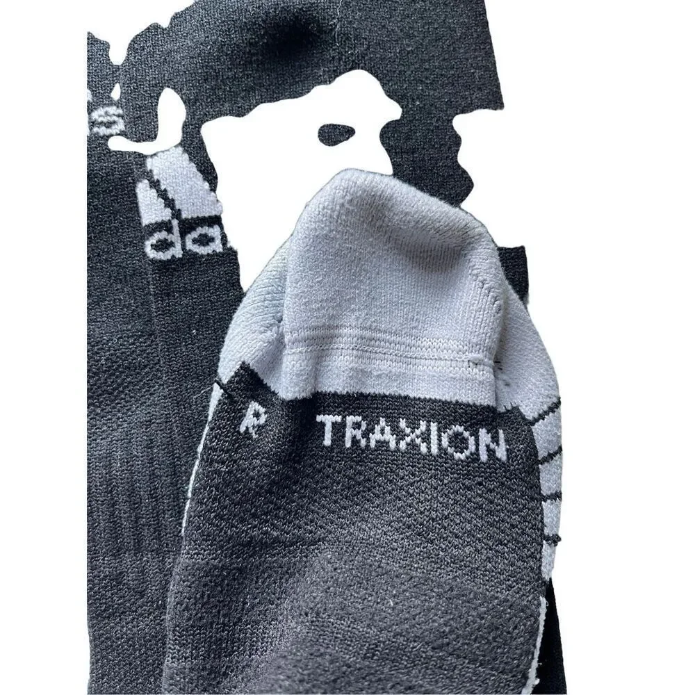 (3) pair of tall black adidas soccer socks - L